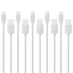 HAWEEL 5 pcs Micro USB Cables - White